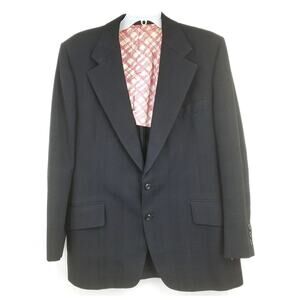 Vintage Botany's 500 by Daroff  Bell's Black Grid Pattern Blazer Jacket 42 1211